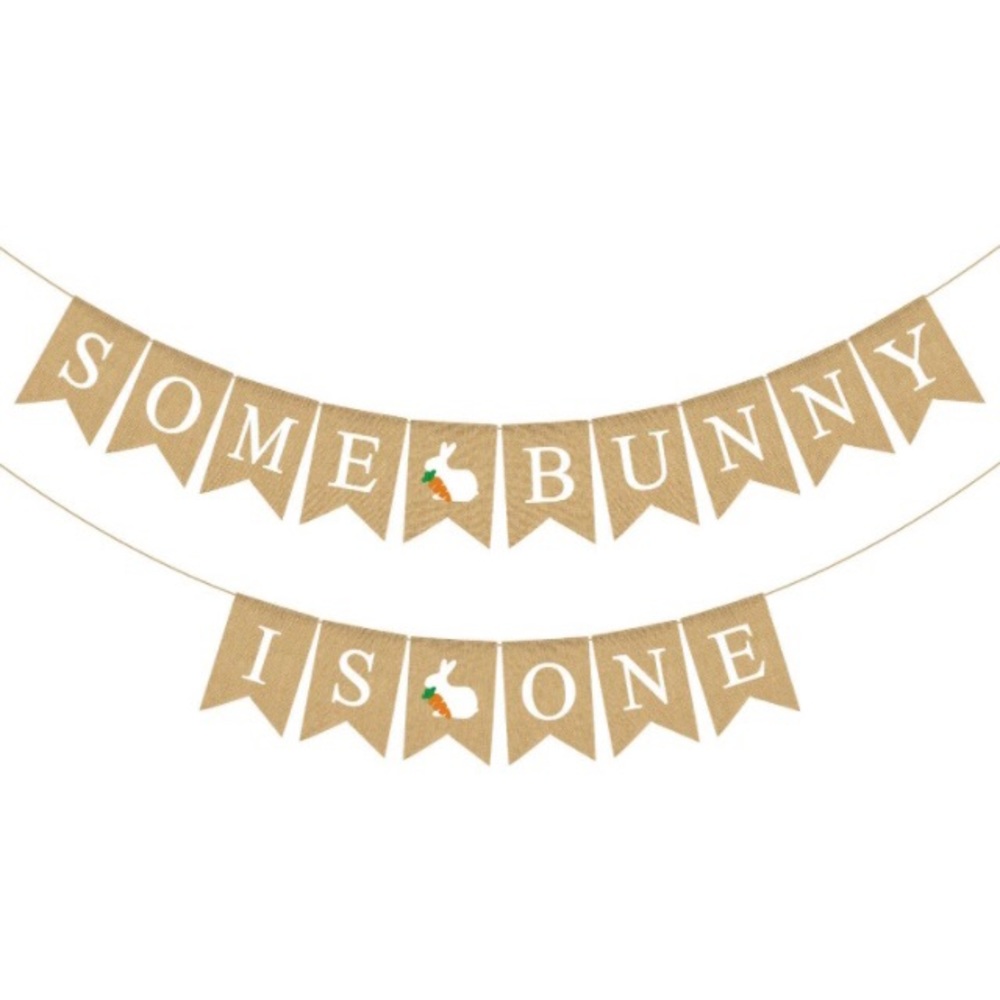 “Some Bunny Is One” Burlap Birthday Banner